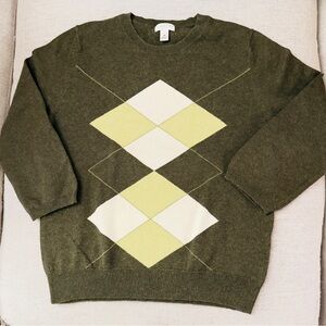 Boys Green Argyle Sweater